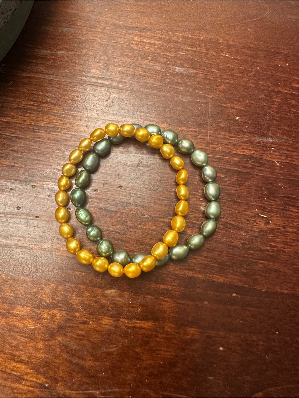 Dyed Freshwater Cultured Pearl Stretch Bracelets
 - Set of 2